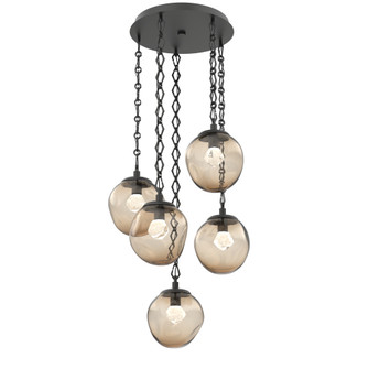 Aster Round 5pc Multi-Pendant Chain (LED) (1289|CNB0066-05-MB-ZB-CH1-L3)