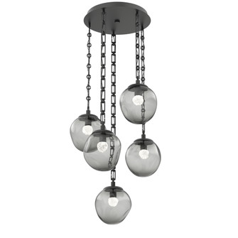 Aster Round 5pc Multi-Pendant Chain (LED) (1289|CNB0066-05-MB-FS-CH3-L1)
