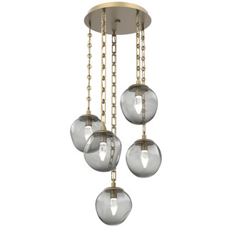 Aster Round 5pc Multi-Pendant Chain (LED) (1289|CNB0066-05-GB-GS-CH3-L3)
