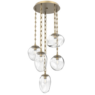 Cosmos Round 5pc Multi-Pendant with Chain (Bulb) (1289|CNB0065-05-GB-C-CH3-E2)