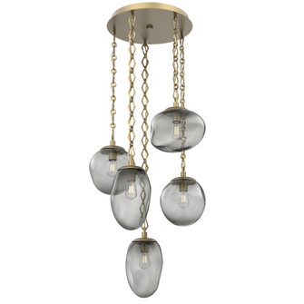 Cosmos Round 5pc Multi-Pendant with Chain (Bulb) (1289|CNB0065-05-GB-S-CH1-E2)