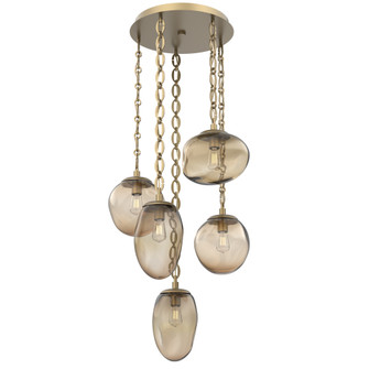 Cosmos Round 5pc Multi-Pendant with Chain (Bulb) (1289|CNB0065-05-GB-B-CH2-E2)