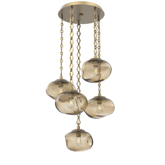 Nova Round 5pc Multi-Pendant with Chain (Bulb) (1289|CNB0064-05-GB-B-CH1-E2)