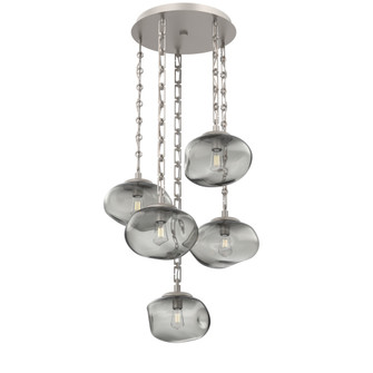 Nova Round 5pc Multi-Pendant with Chain (Bulb) (1289|CNB0064-05-BS-S-CH3-E2)
