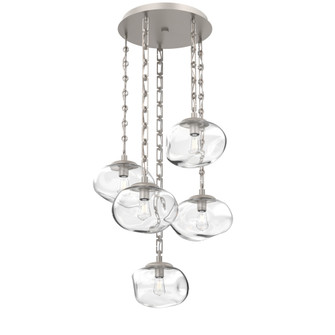 Nova Round 5pc Multi-Pendant with Chain (Bulb) (1289|CNB0064-05-BS-C-CH3-E2)