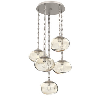 Nova Round 5pc Multi-Pendant with Chain (Bulb) (1289|CNB0064-05-BS-A-CH3-E2)
