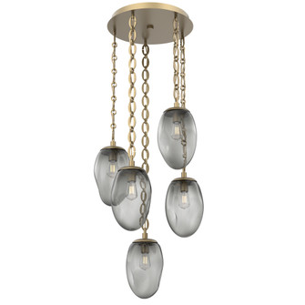 Meteo Round 5pc Multi-Pendant with Chain (Bulb) (1289|CNB0063-05-GB-S-CH2-E2)