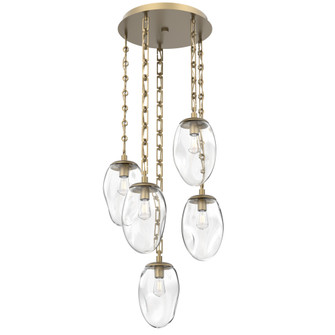 Meteo Round 5pc Multi-Pendant with Chain (Bulb) (1289|CNB0063-05-GB-C-CH3-E2)