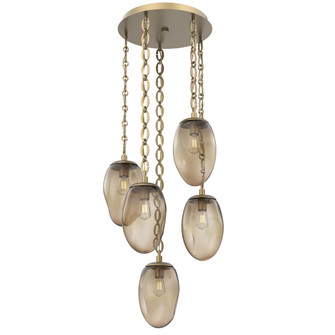 Meteo Round 5pc Multi-Pendant with Chain (Bulb) (1289|CNB0063-05-GB-B-CH2-E2)