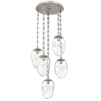 Meteo Round 5pc Multi-Pendant with Chain (Bulb) (1289|CNB0063-05-BS-C-CH3-E2)