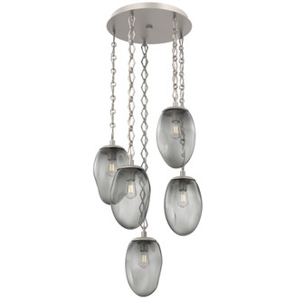 Meteo Round 5pc Multi-Pendant with Chain (Bulb) (1289|CNB0063-05-BS-S-CH1-E2)