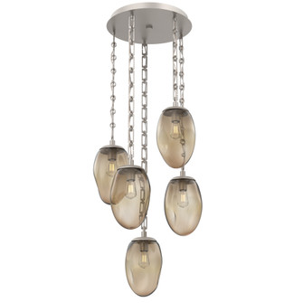 Meteo Round 5pc Multi-Pendant Chain (Bulb) (1289|CNB0063-05-BS-B-CH3-E2)