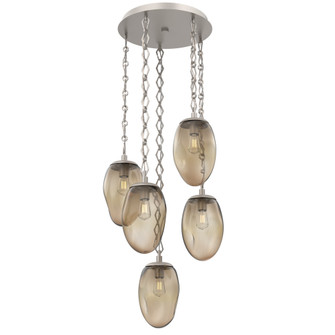Meteo Round 5pc Multi-Pendant with Chain (Bulb) (1289|CNB0063-05-BS-B-CH1-E2)