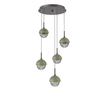 Cabochon Round 5pc Multi-Pendant (1289|CHB0093-05-GP-S-C01-L1-GE)