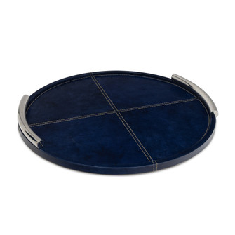 Regina Andrew Hayes Leather Tray Round Small (Blue) (5533|20-1691BL)