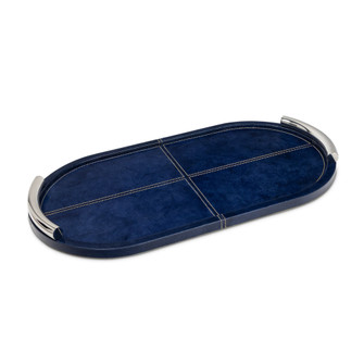 Regina Andrew Hayes Leather Tray Oval (Blue) (5533|20-1690BL)