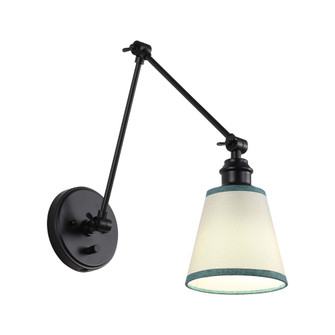 Yep by Golden Lighting Equinox 1-light Swing Arm Wall Lamp with Green Trim shade (36|2351-A1W BLK-GRN)