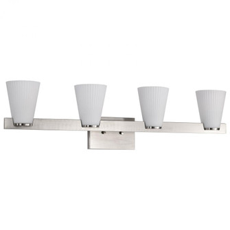 Royale; 4 Light Vanity; Burnished Brass Finish; Ribbed White Glass (81|60/8724)