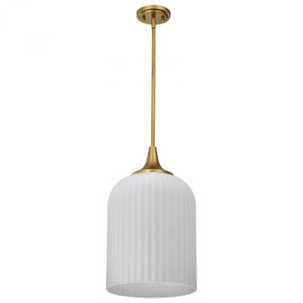 Solara; Pendant; Natural Brass Finish; Frosted Ribbed Glass (81|60/8666)