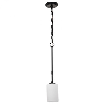 Liam; 1 Light Mini Pendant; Matte Black; White Opal Glass (81|60/8215)