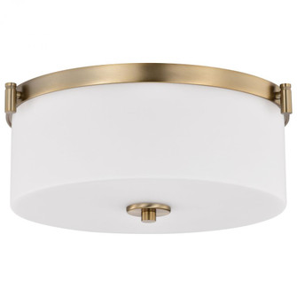 Liam; 3 Light Flush Mount; Burnished Brass; White Opal Glass (81|60/8207)