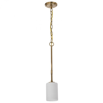 Liam; 1 Light Mini Pendant; Burnished Brass; White Opal Glass (81|60/8205)