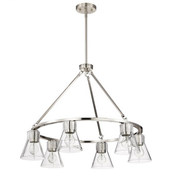 Gianna; 6 Light Chandelier; Brushed Nickel Finish; Clear Glass (81|60/8335)