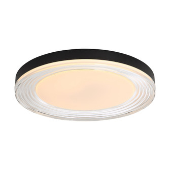 Wry Lighting Ondulada Integrated LED 20in Flush Mount in Sand Black and Clear Glass (36|9518-20 SNB-CLR)