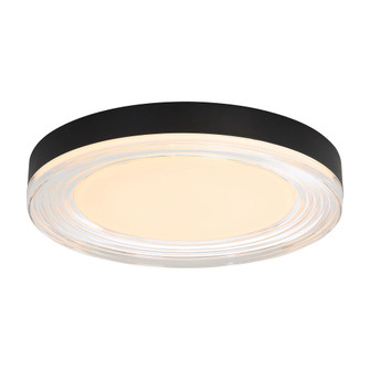 Wry Lighting Ondulada Integrated LED 16in Flush Mount in Sand Black and Clear Glass (36|9518-16 SNB-CLR)