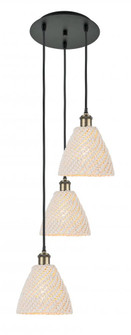 Bristol Natural - 3 Light - 15 inch - Black Antique Brass - Cord hung - Multi Pendant (3442|113B-3P-BAB-NBD-75-NAT)