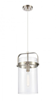 Pilaster - 1 Light - 8 inch Glass - Satin Nickel - Pendant (3442|413-1PM-SN-G413-1S-8CL)