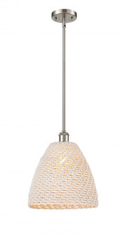 Bristol Natural - 1 Light - 12 inch - Brushed Satin Nickel - Mini Pendant (3442|516-1S-SN-NBD-12-NAT)