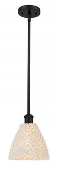 Bristol Natural - 1 Light - 8 inch - Matte Black - Mini Pendant (3442|516-1S-BK-NBD-75-NAT)