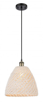 Bristol Natural - 1 Light - 6 inch - Black Antique Brass - Cord hung - Mini Pendant (3442|516-1P-BAB-NBD-12-NAT)