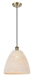 Bristol Natural - 1 Light - 12 inch - Antique Brass - Cord hung - Mini Pendant (3442|516-1P-AB-NBD-12-NAT)