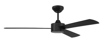 Provision 52'' 3-Blade Indoor/Outdoor (Damp) Ceiling Fan in Flat Black w/ Flat Black Blades (20|PRV52FB3-NWF)