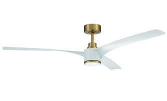 Phoebe 60'' 3-Blade Ceiling Fan in Satin Brass w/ White Blades; Light Kit Included (optional); Wi (20|PHB60SB3-NWF)