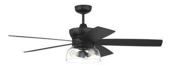 Gibson 52'' 5-Blade Ceiling Fan in Flat Black w/ Flat Black/Greywood Blades; Integrated Light Kit (20|GBN52FB5-NWF)