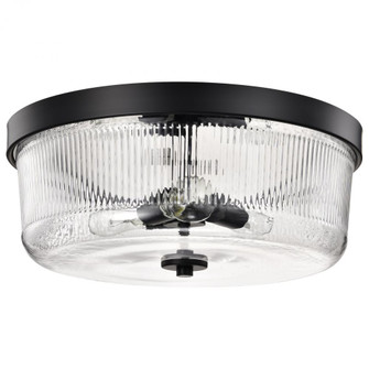 Grayson; Large Flush Mount; Matte Black Finish; Clear Ribbed Glass (81|60/8609)