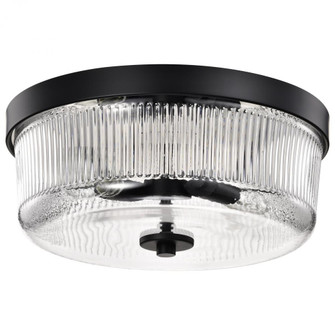 Grayson; Small Flush Mount; Matte Black Finish; Clear Ribbed Glass (81|60/8608)