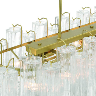 Sophia 16 Light Island, Brass with Clear Tronchi Style Glassware (12|AC12105BR)