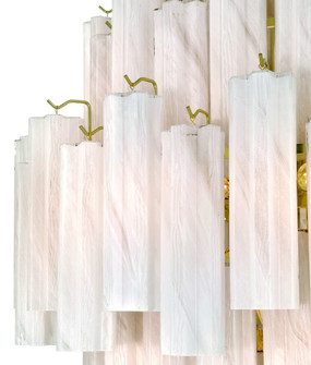 Sophia 29 Light Foyer, Brass with Wispy White Tronchi Style Glassware (12|AC12104WH)