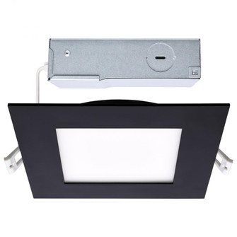 12 Watt LED Direct Wire Downlight; 6-Inch; CCT Selectable; Square; Remote Driver; Black Finish (27|S11877R1)