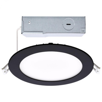 12 Watt LED Direct Wire Downlight; 6-Inch; CCT Selectable; Round; Remote Driver; Black Finish (27|S11875R1)