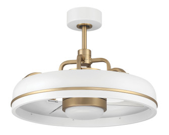 Taylor 20'' 3-Blade Ceiling Fan in White/Satin Brass w/ Clear Acrylic Blades; Light Kit Included  (20|TYL24WSB3-NWF)