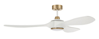 Envy 60'' 3-Blade Ceiling Fan in White/Satin Brass w/ White Blades; Light Kit Included (optional) (20|EVY60WSB3-NWF)