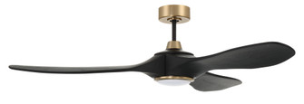 Envy 60'' 3-Blade Ceiling Fan in Flat Black/Satin Brass w/ Flat Black Blades; Light Kit Included  (20|EVY60FBSB3-NWF)