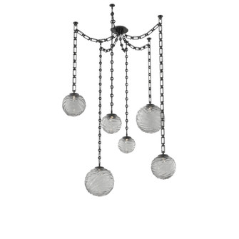 Gaia Round Chain 6pc Swag Multi-Pendant (1289|SNB0092-06-MB-S-CH3-L1)
