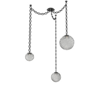 Gaia Round Chain 3pc Swag Multi-Pendant (1289|SNB0092-03-MB-S-CH2-L3)