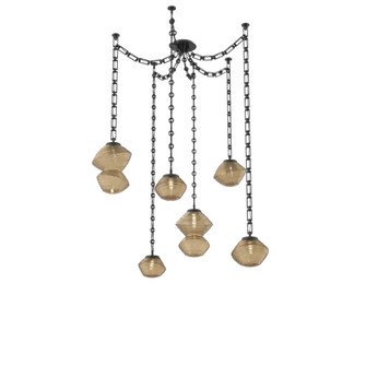 Mesa Round Chain 6pc Swag Multi-Pendant (1289|SNB0089-06-MB-B-CH3-L1)
